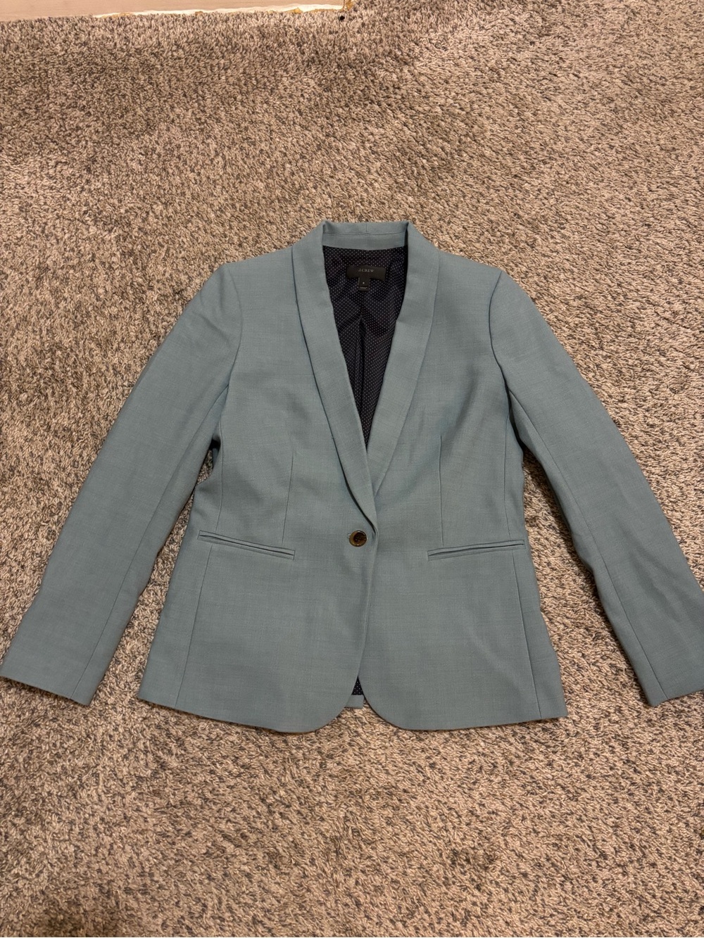 J. Crew Single-Button Teal-Sage Blazer